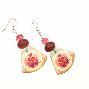 Handmade Polymer Clay And Lampwork Earrings